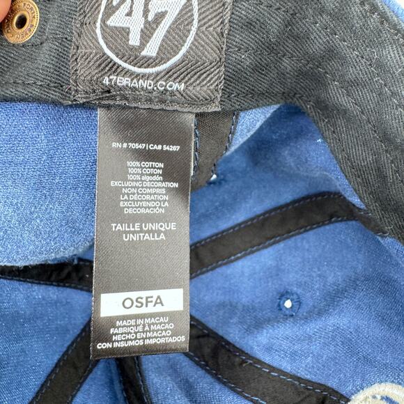 '47 Deep Sea Blue Seattle Kraken Esker Clean Up Adjustable Hat Blue Mens OSFA - Picture 8 of 11